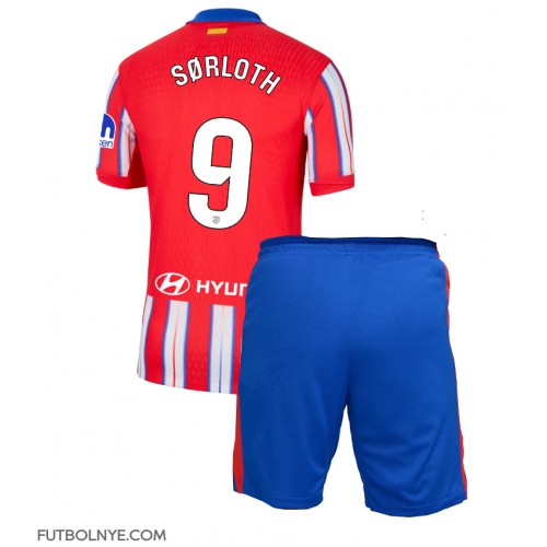 Camiseta Atletico Madrid Alexander Sorloth #9 Primera Equipación para niños 2024-25 manga corta (+ pantalones cortos)